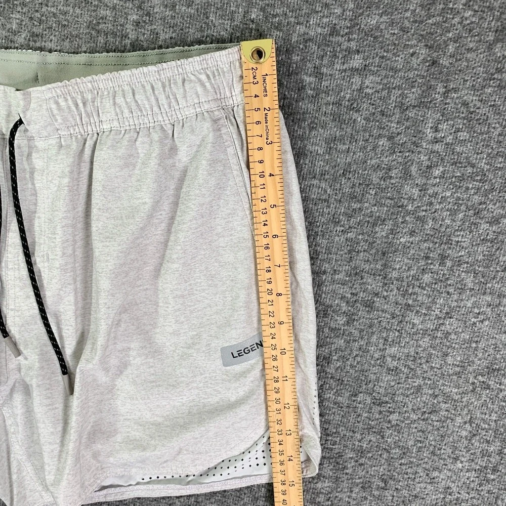LEGENDS Luka Shorts Men Large Gray Liner 2 In 1 Performance Stretch Gym Running - Picture 7 of 9